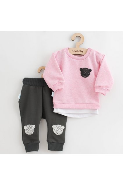 Dojčenská súprava tričko a tepláčky New Baby Brave Bear ABS ružová