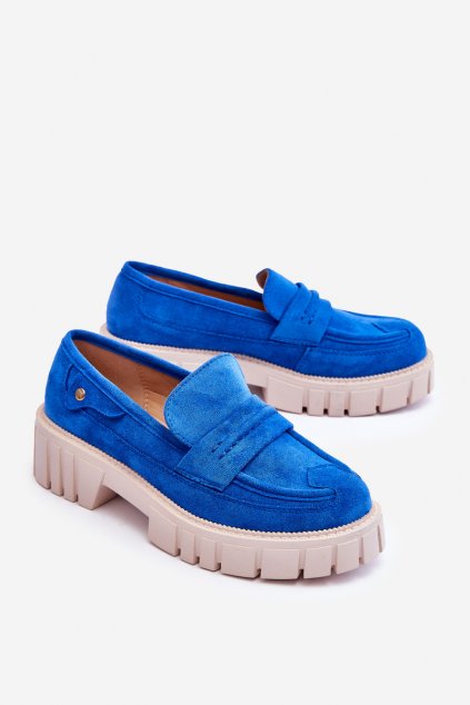 Dámske poltopánky  tmavo modré kód obuvi UK132P BLUE