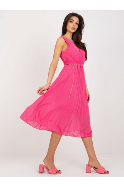 Dámske tmavo-ružove šaty na bežný deň kód produktu 15- TemU - 1-DHJ-SK-13168.21X