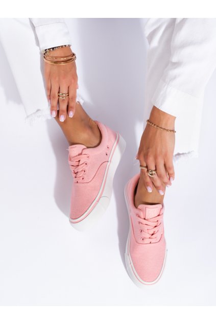 Ružové dámske tenisky bez opätku podpätku Big star shoes kod CCC -1- LL274147P