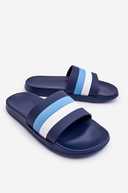 Pánske šľapky farba modrá kód obuvi PU7590 D.BLUE