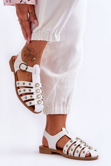 Dámske sandále  biele kód obuvi G-13 WHITE