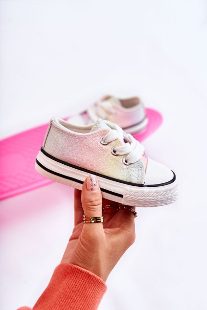 Detské tenisky šnurované vícebarevná effy / 871-A RAINBOW (Veľkosť 18)