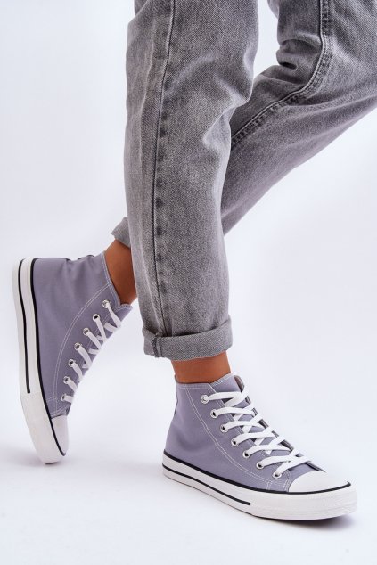 Dámske sivé tenisky na nízkom podpätku z textilu kód obuvi TE- CCC -01-845-86 BLUE : Naše topky dnes