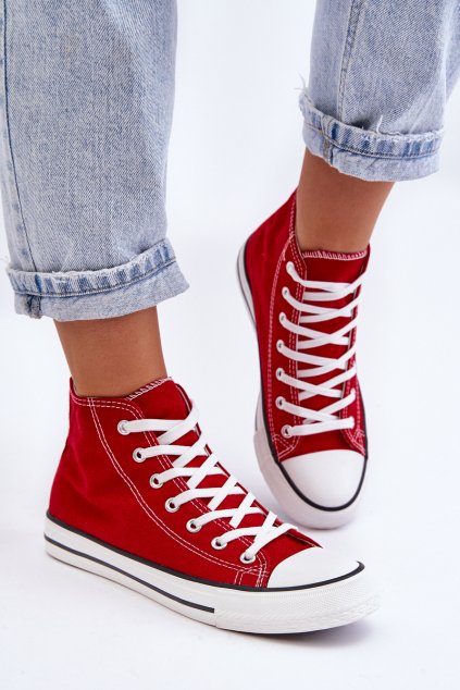 Dámske tenisky farba červená kód obuvi 845-D RED