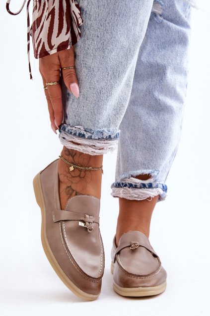 Dámské klasické mokasíny šedé Cortez (Veľkosť 38)