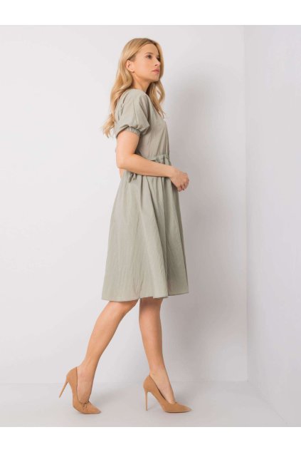 Dámske khaki šaty na bežný deň, kód produktu 217-SK-25663.03