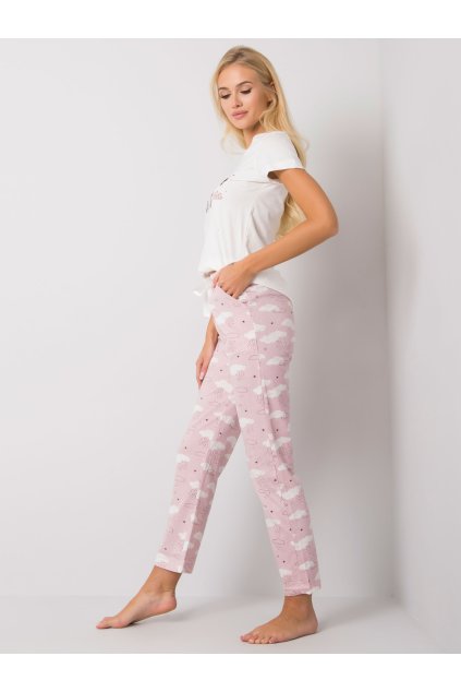 Dámske Pyžamo farba Bielo-ružová kód BR-PI-3256 (Farba Bielo-ružová, Veľkosť S)