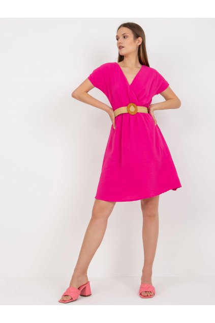 Dámske fuksiovo-ružove šaty na bežný deň kód produktu 15- TemU - 1-CA-SK-6308.55