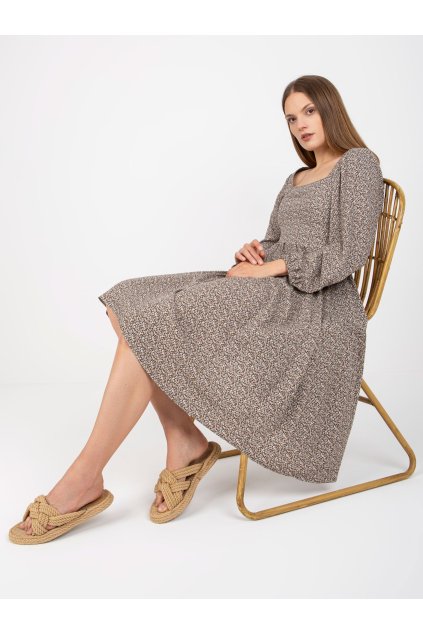 Dámske tmavo-béžove s podtlačeným vzorom kód produktu 15- TemU - 1-CHA-SK-5803.29 (Farba Tmavo-béžová, Veľkosť S/M)