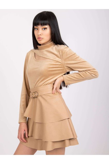Dámska blúzka formálny štýl hnedá camel DHJ-BZ-6561.09P