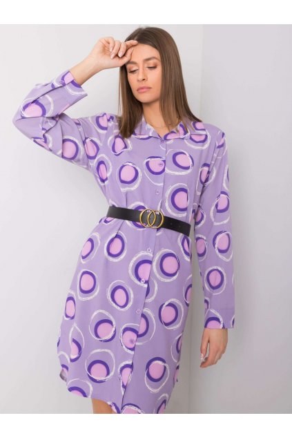 Dámske svetlo-fialove šaty košeľové kód produktu 15- TemU - 1-DHJ-SK-12765.11
