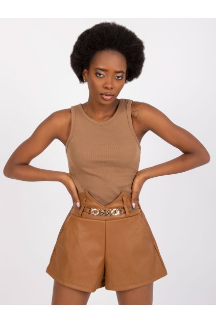Dámske Šortky farba Hnedá camel kód DHJ-SN-5060.66P