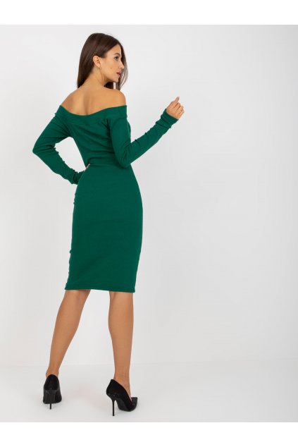 Dámske tmavo-zelene šaty basic kód produktu 15- TemU - 1-EM-SK-674.26P