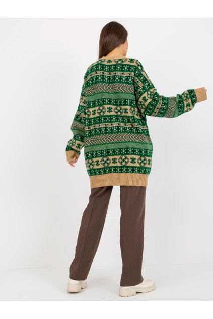 Dámsky sveter farba Zelená kód EM-SW-5009.47P