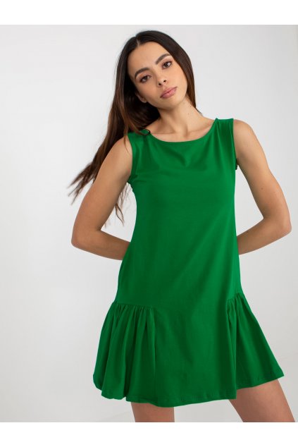Dámske zelene šaty - tunika s volánom kód produktu 15- TemU - 1-EM-TU-HS-20-282.38P