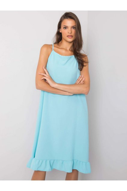 Dámske svetlo-modre šaty s volánom kód produktu 15- TemU - 1-FA-SK-7086.08P