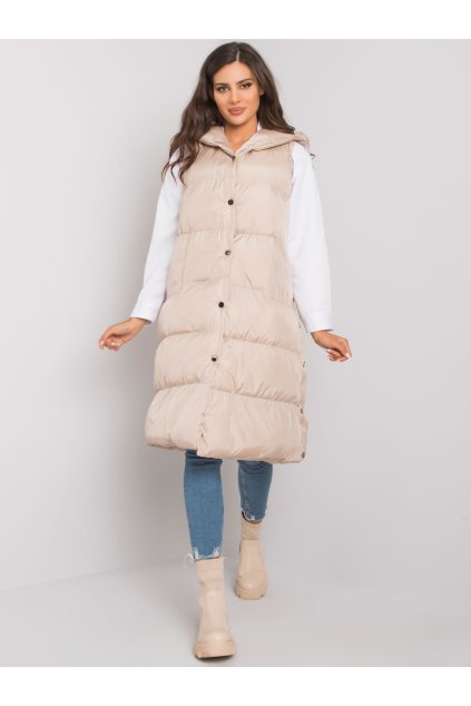 Dámska vesta farba béžová Woman collection LC-KZ-2021.28X (Farba Svetlo-hnedá, Veľkosť S)