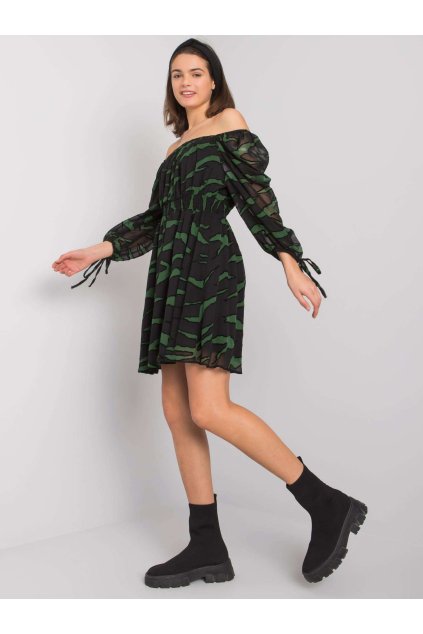 Dámske čierno-zelene šaty španielského strihu kód produktu LC-SK-22K-3040.19P