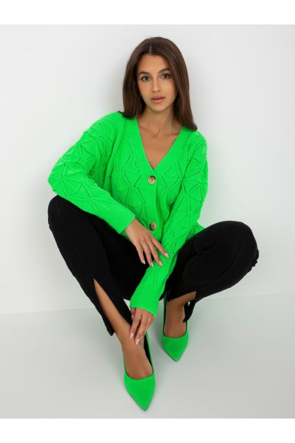 Dámsky sveter farba Krikľavo-zelená kód LC-SW-8035.06X