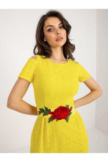 Dámske žlte šaty večerné kód produktu LK-SK-506318.16P