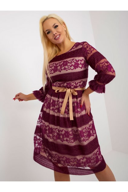 Dámske fialove šaty plus size kód produktu 15- TemU - 1-LK-SK-507356.01