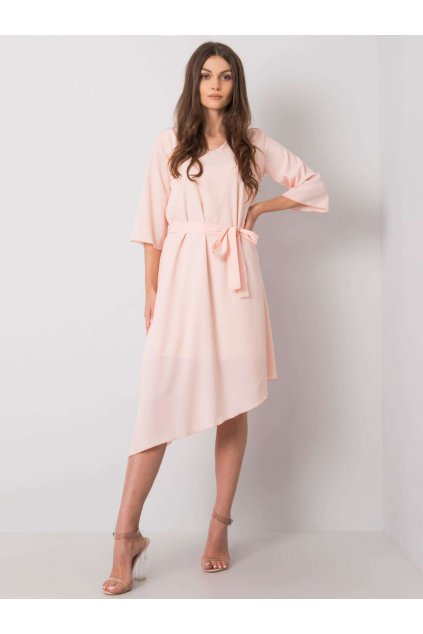 Dámske svetlo-ružove šaty spoločenske kokteilové kód produktu 15- TemU - 1-LK-SK-508026.03P