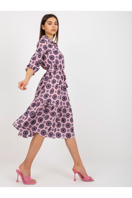 Dámske svetlo-fialove šaty s podtlačeným vzorom kód produktu LK-SK-508525-1.83