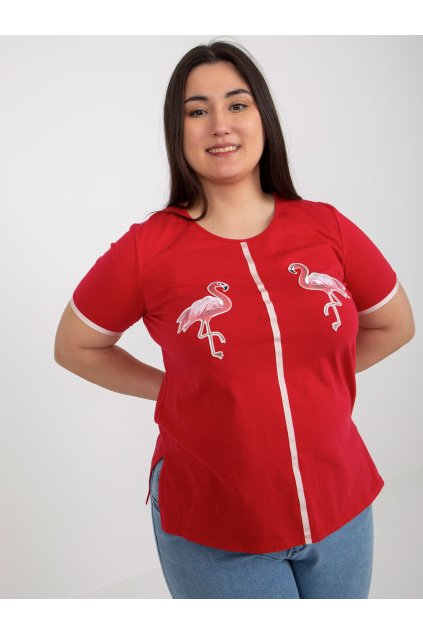 Dámske plus size farba červená kód LK-TS-506819.74P