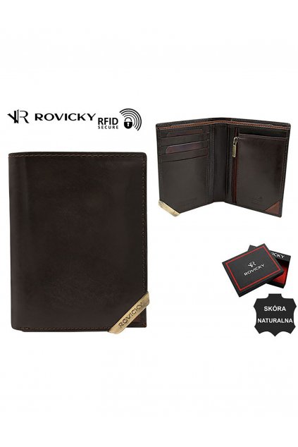 Pánska tmavo-hnedá peňaženka N484-RVTM-GL