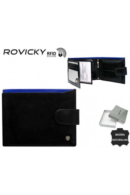 Pánska čierna peňaženka N992L-RVT Black+Navy