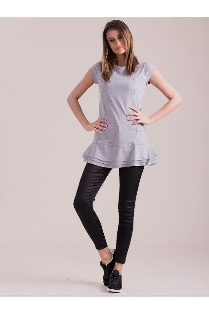 Dámske sive šaty - tunika na bežný deň kód produktu PL-SK-1620.08