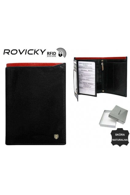 Pánska čierna peňaženka Portfel męski skórzany N4-RVT-6870 Black