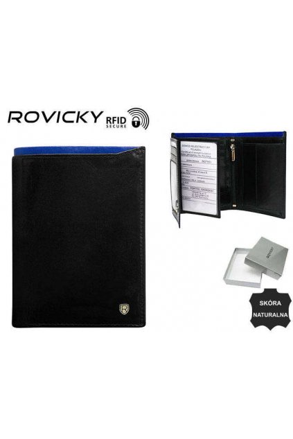 Pánska čierna peňaženka Portfel męski skórzany N4-RVT-6887 Black