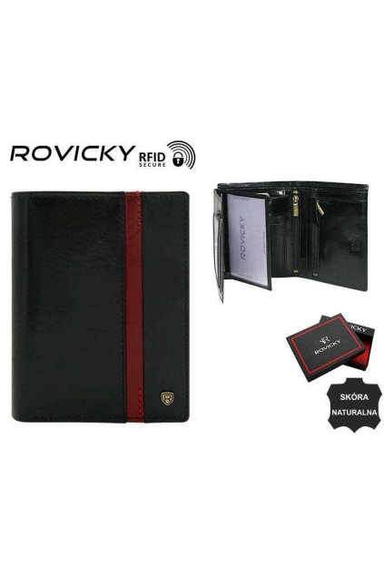 Pánska čierna peňaženka Portfel męski skórzany N575-RVTP-3074 Bl