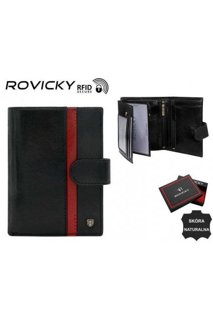 Pánska čierna peňaženka Portfel męski skórzany N575L-RVTP-3081 B