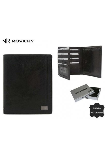 Pánska čierna peňaženka Portfel skórzany PC-108-BAR-2533 Black