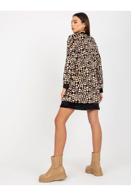 Dámske čierno-béžove šaty - tunika na bežný deň kód produktu RP-TU-8189-3.66