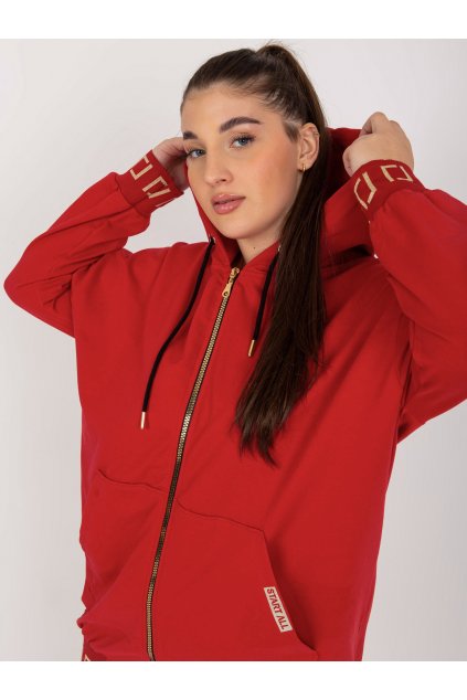 Dámska červená športová mikina plus size RV-BL-8262.85