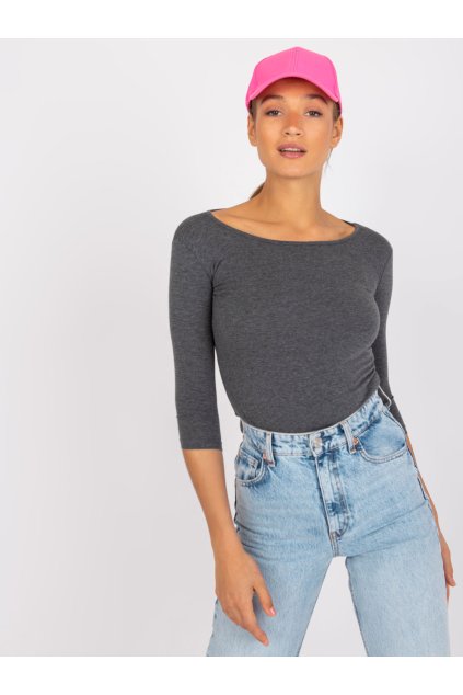 Dámska blúzka na bežný deň tmavo-sivá RV-BZ-4690.67