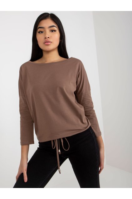 Dámska blúzka na bežný deň hnedá RV-BZ-4691.26