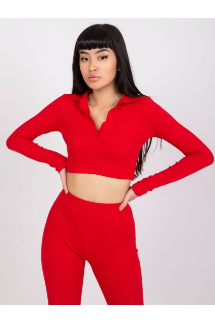 Dámska blúzka s dlhým rukávom červená RV-BZ-7563.02