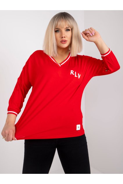 Dámska blúzka plus size červená RV-BZ-7583.63P (Farba Khaki, Veľkosť ONE SIZE)