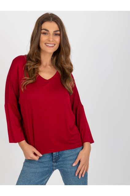 Dámska blúzka over size bordová RV-BZ-7663.05
