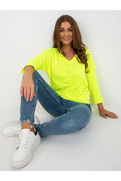 Dámska blúzka over size krikľavo-žltá RV-BZ-7663.05