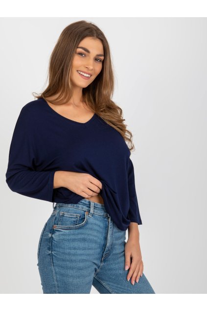 Dámska blúzka over size granatovo-modrá RV-BZ-7663.05