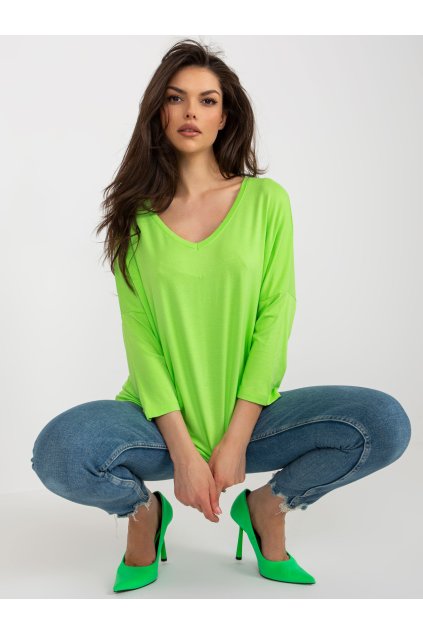 Dámska blúzka over size limetková-zelená RV-BZ-7663.05