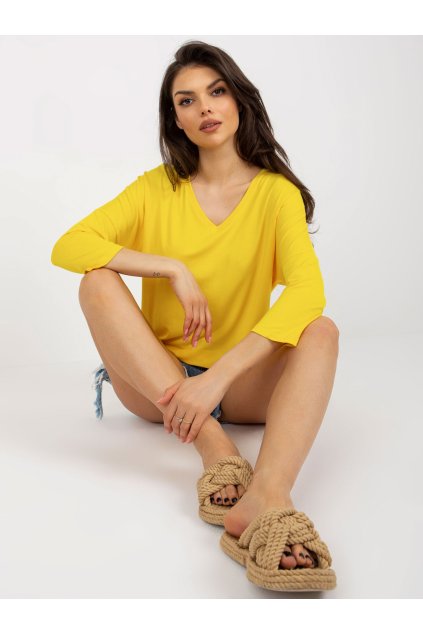 Dámska blúzka over size žltá RV-BZ-7663.05