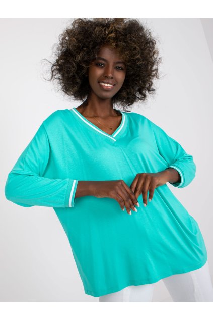 Dámska blúzka over size tyrkysová RV-BZ-7805.66P