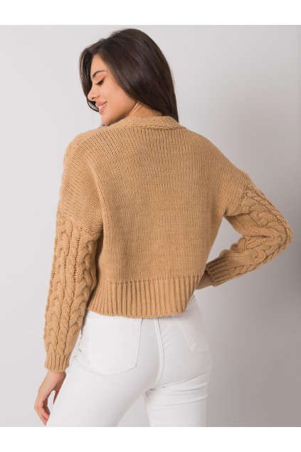 Dámsky sveter farba Hnedá camel kód D90031J90792A1 (Farba Hnedá camel, Veľkosť S/M)